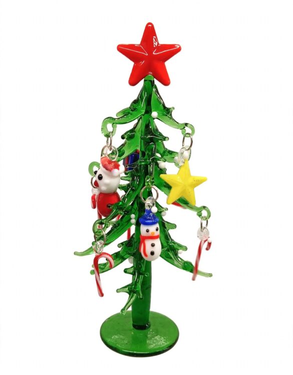 Albero di natale in vetro verde grande