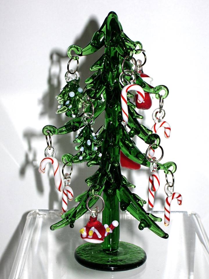 Albero Di Natale Con Foto.Albero Di Natale In Vetro Verde Piccolo Venturini Souvenirs Vetro Di Murano E Souvenirs