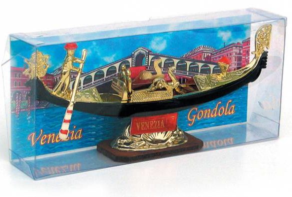 Gondola in plastica decorata 20 x 6 cm