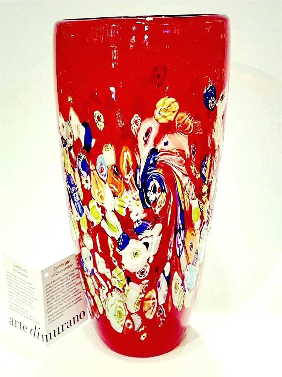 Vaso rosso con murrine