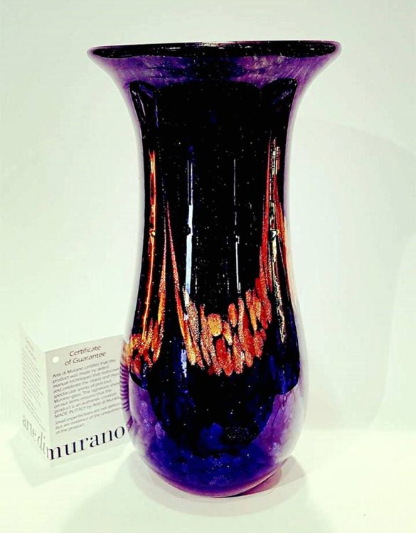 Vaso lungo vetro avventurina