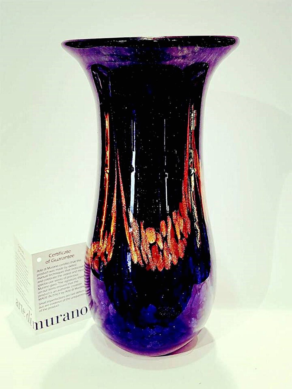 Vaso lungo vetro avventurina