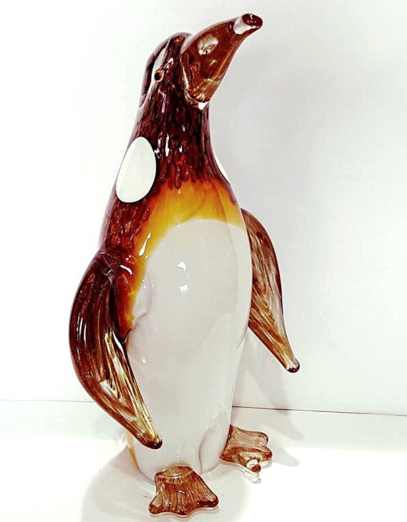 Pinguino grande avventurina vetro murano