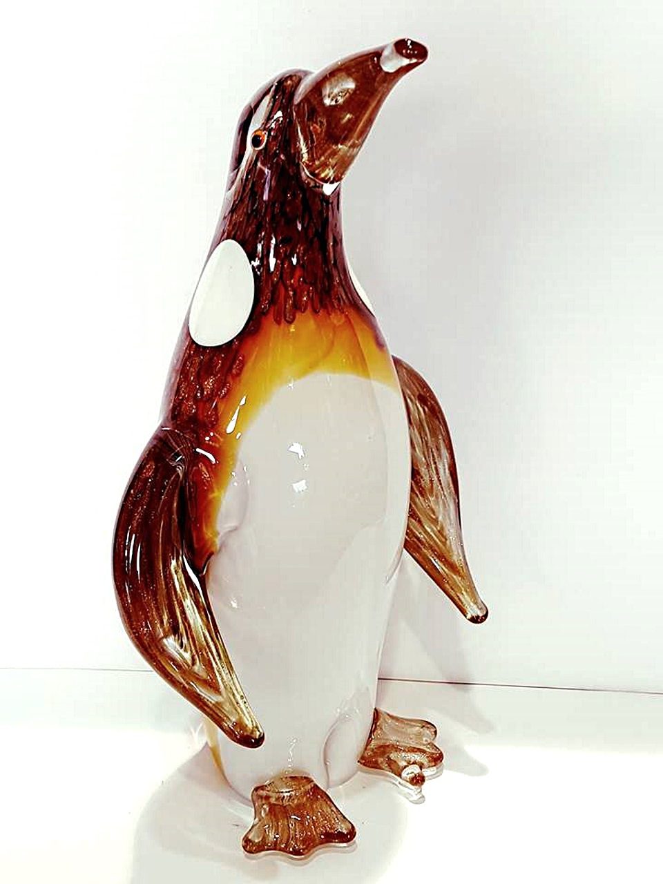 Pinguino grande avventurina vetro murano