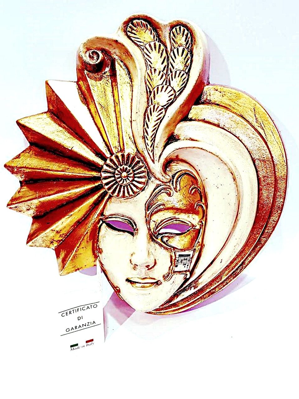 Maschera veneziana piuma ceramica