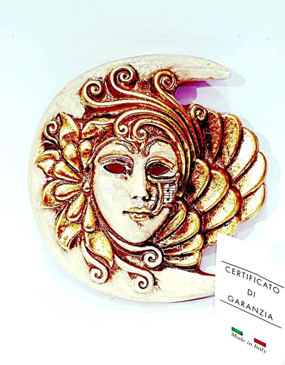 Maschera veneziana luna ceramica