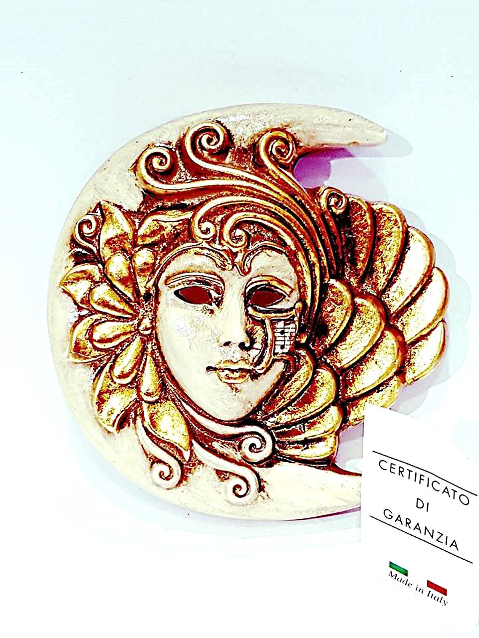 Maschera veneziana luna ceramica