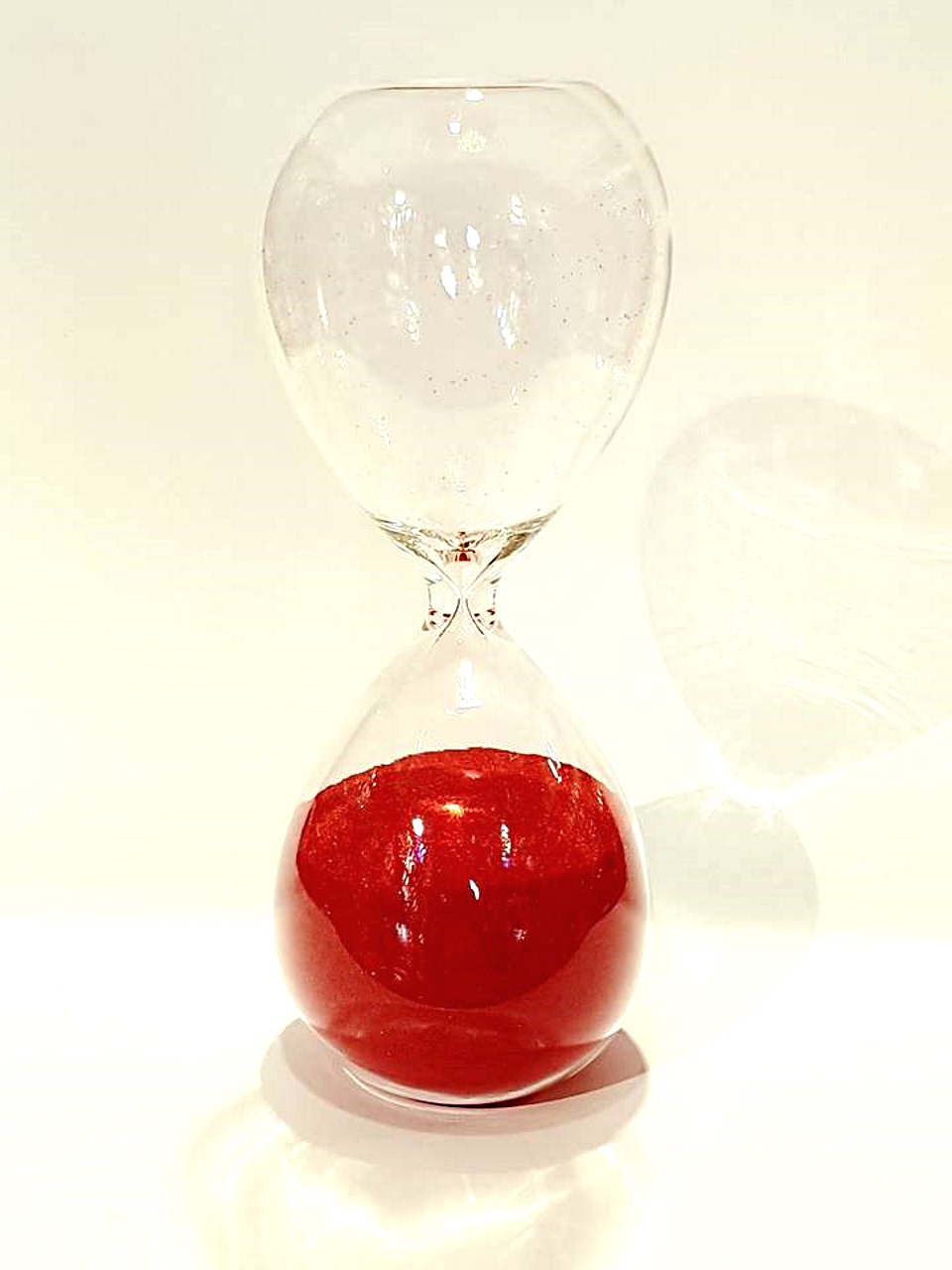 Clessidra rossa in vetro soffiato