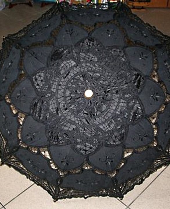 Ombrello pizzo veneziano nero