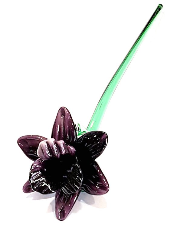 Fiore viola di vetro di murano