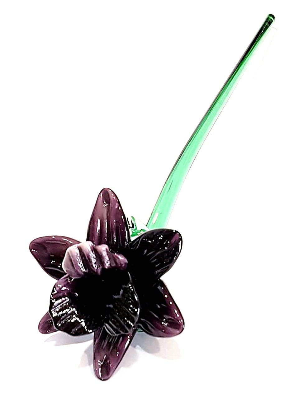 Fiore viola di vetro di murano