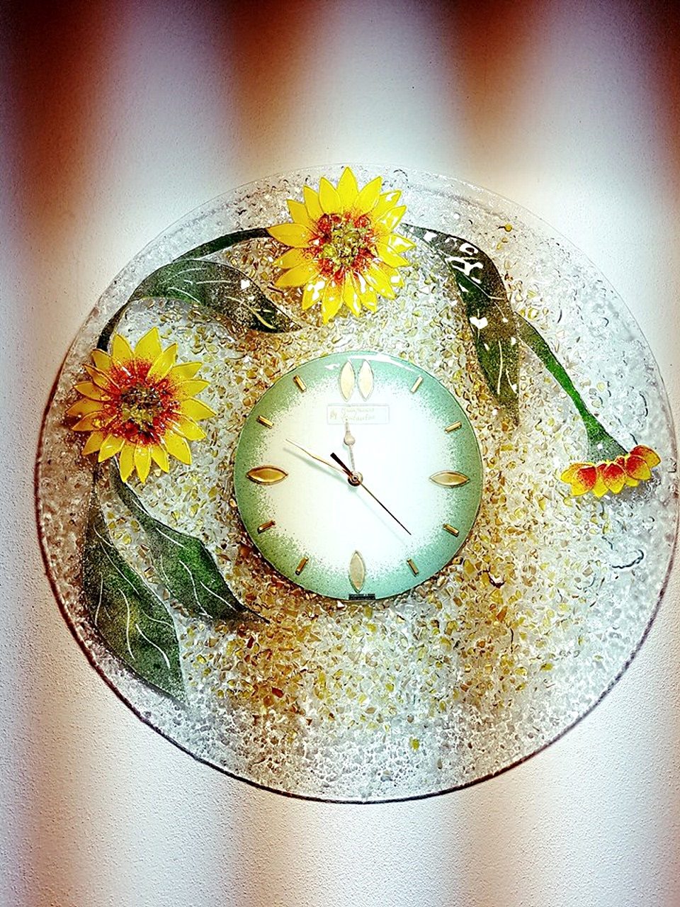 Orologio girasole vetro di murano 60 x 60 cm