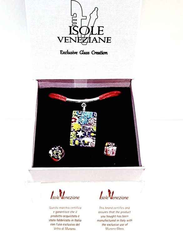 Parure Murrina in vetro di Murano millefiori