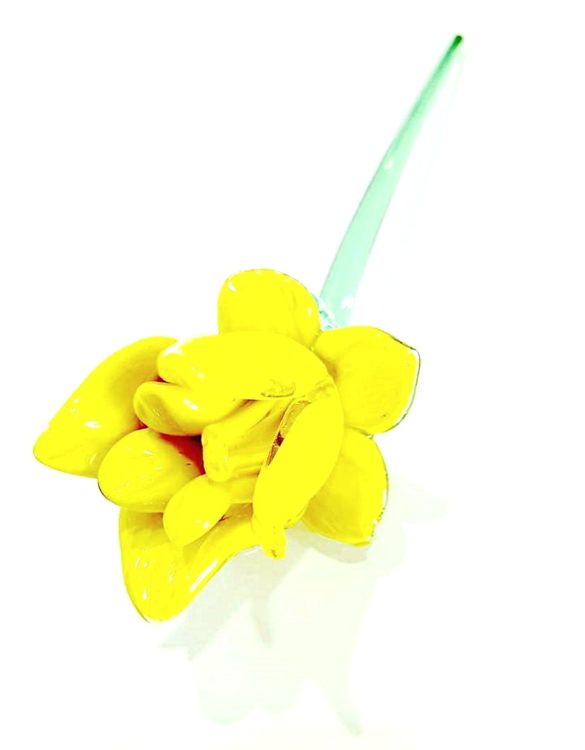Fiore tulipano giallo di vetro