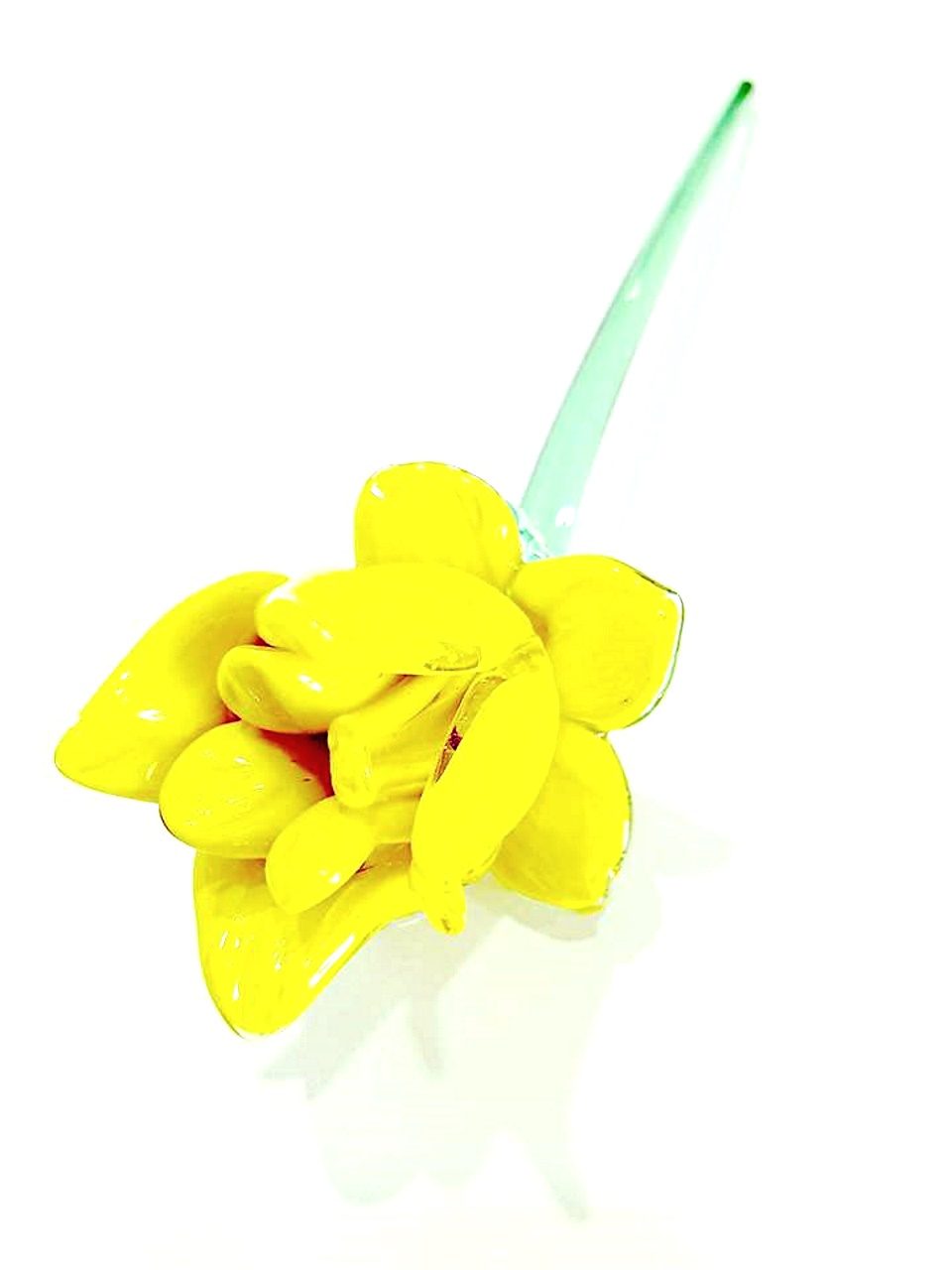 Fiore tulipano giallo di vetro di murano