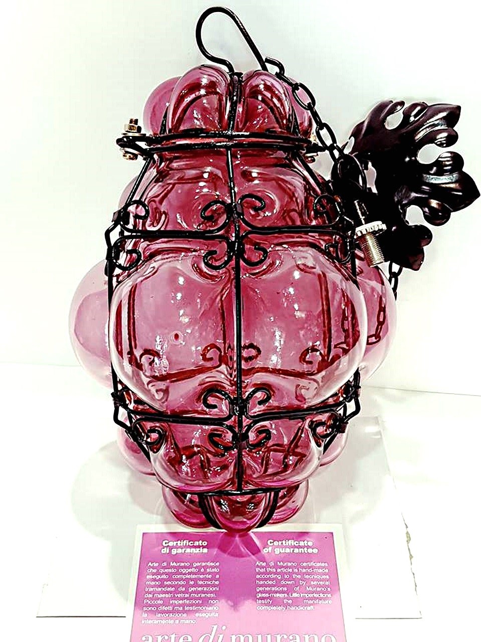 Lanterna veneziana in vetro artistico colore viola