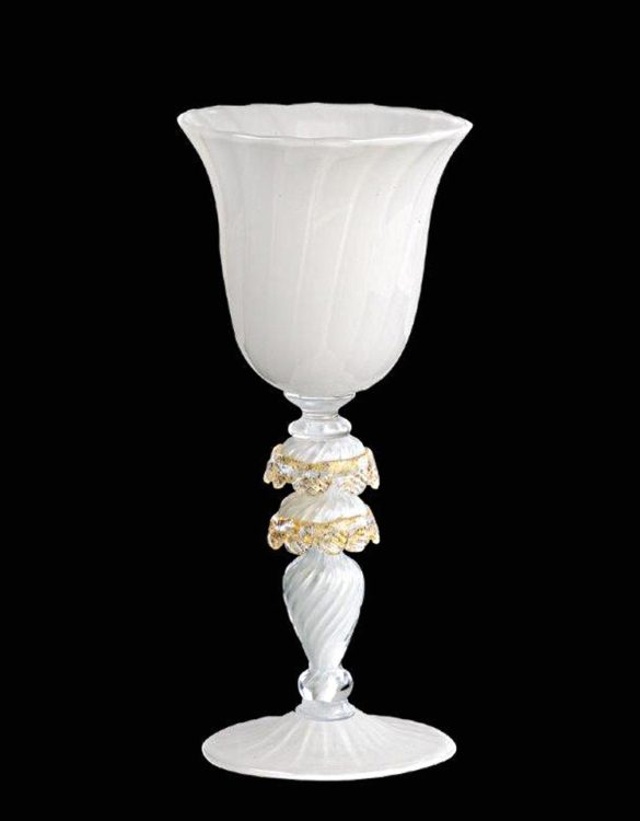 Bicchiere tipetto vetro di Murano bianco
