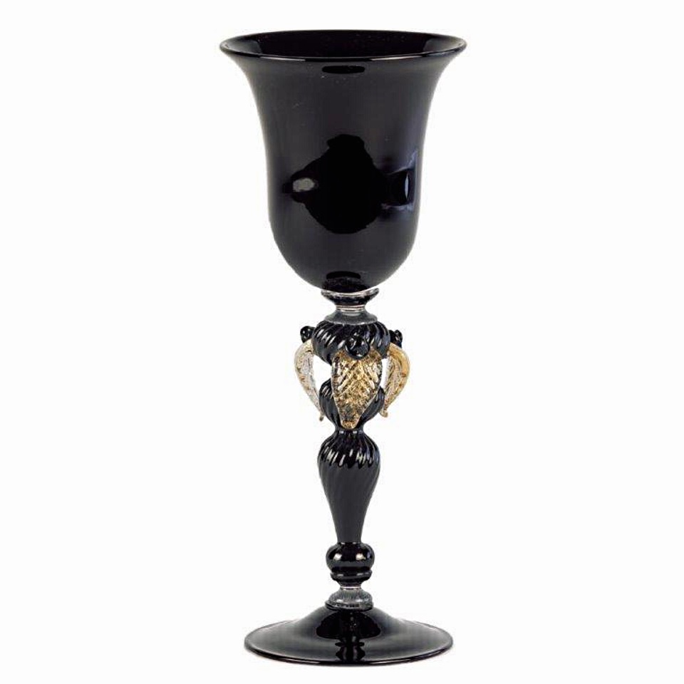 Bicchiere tipetto vetro di Murano nero