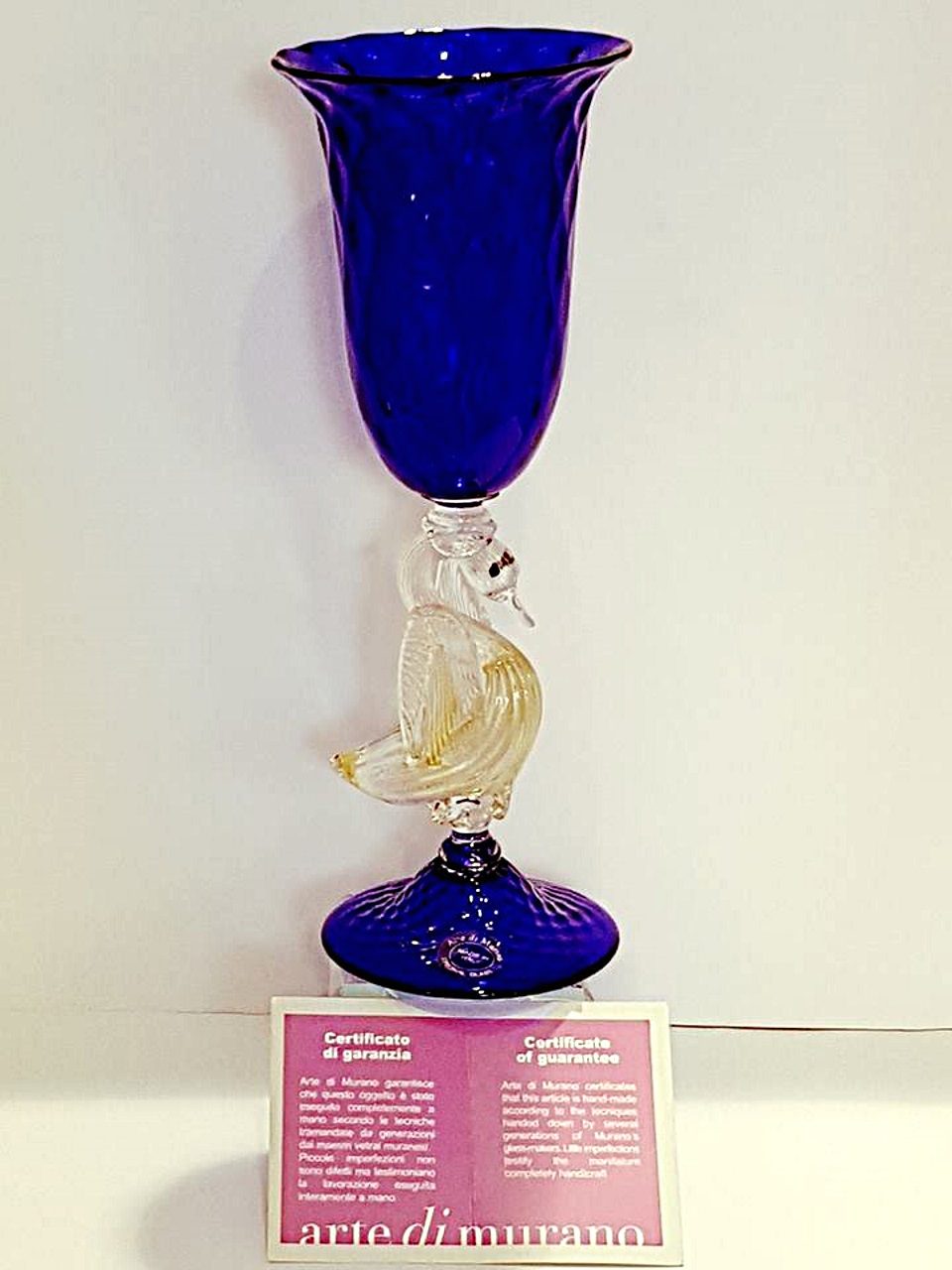 Bicchiere tipetto veneziano murano blu