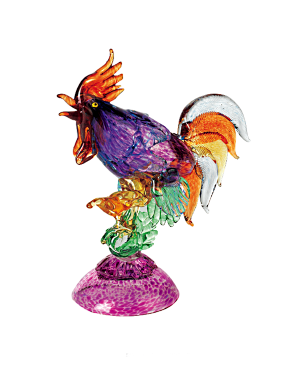 Gallo multicolor vetro di murano