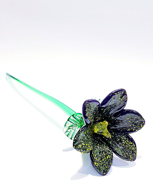 Fiore vetro giallo nero