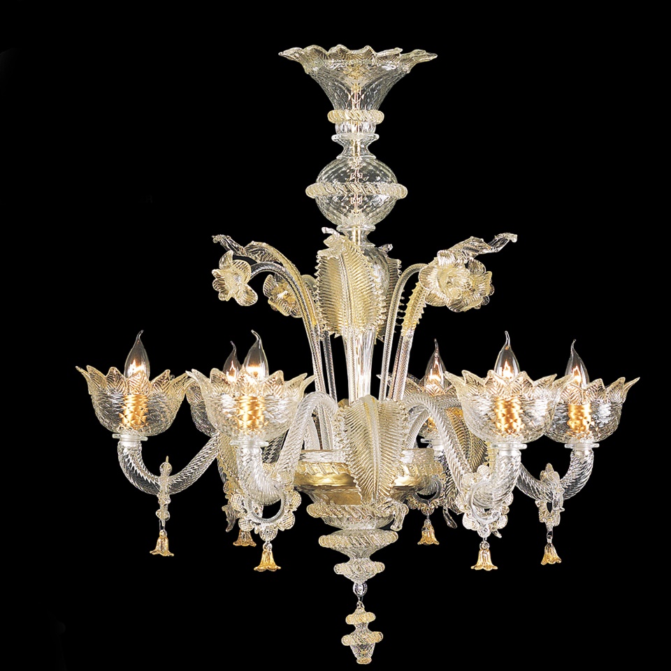 Lampadario vetro di murano 8 luci — venturini souvenirs vetro di ... Lampadario in vetro di murano