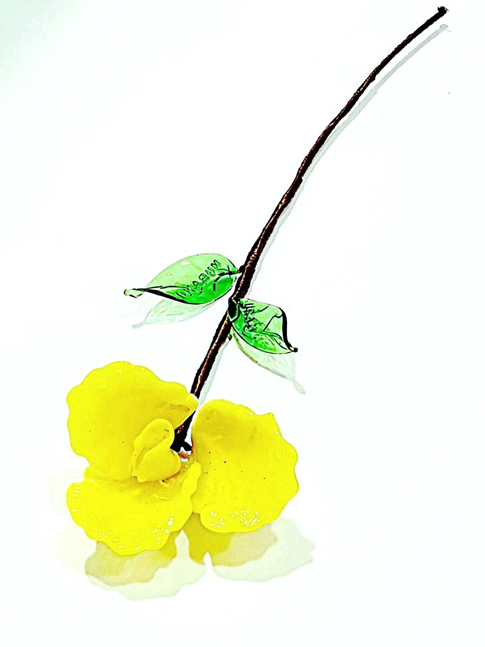 Fiore giallo in vetro di murano a lume