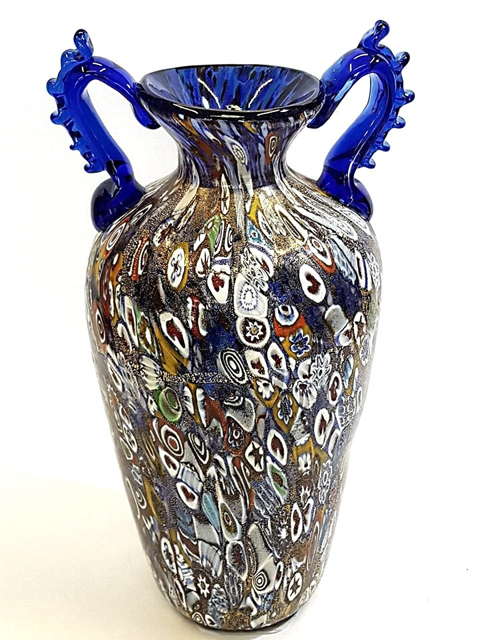 Vaso con murrine in vetro di murano