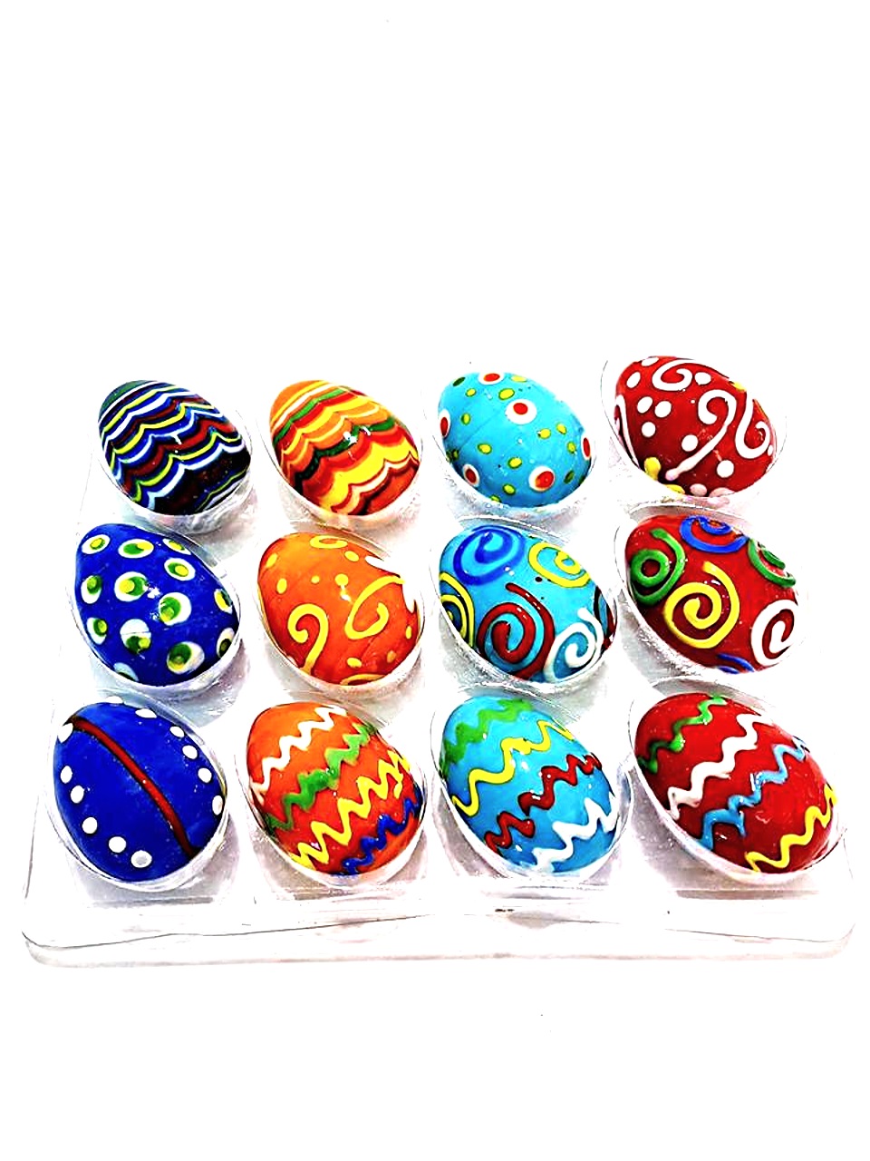 Uova vetro colorate set da 12 pezzi
