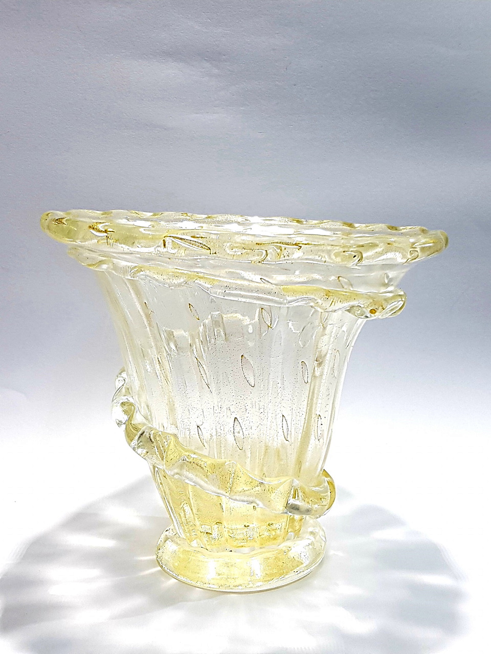 Vaso in vetro di Murano dorato