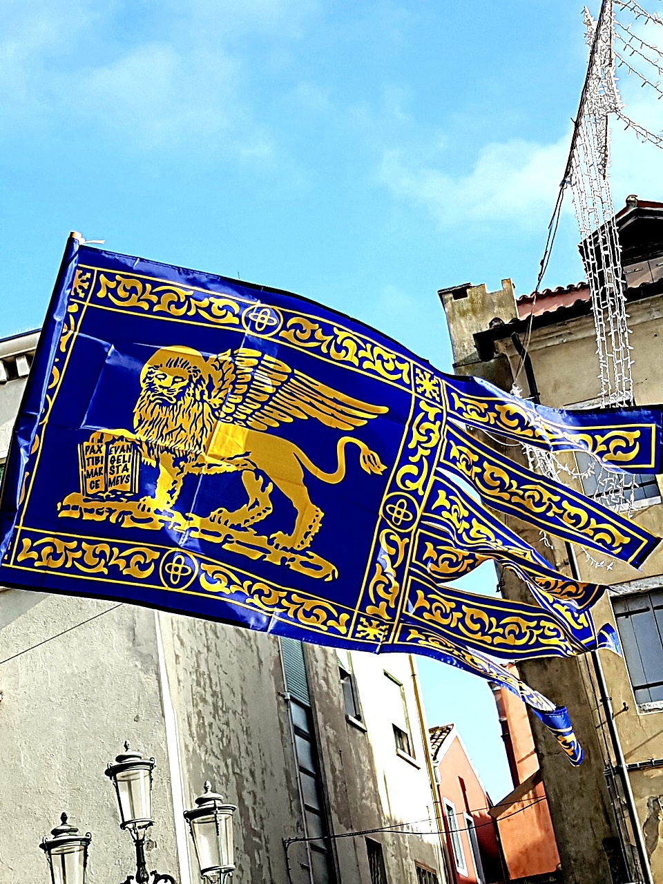 Bandiera leone San Marco blu