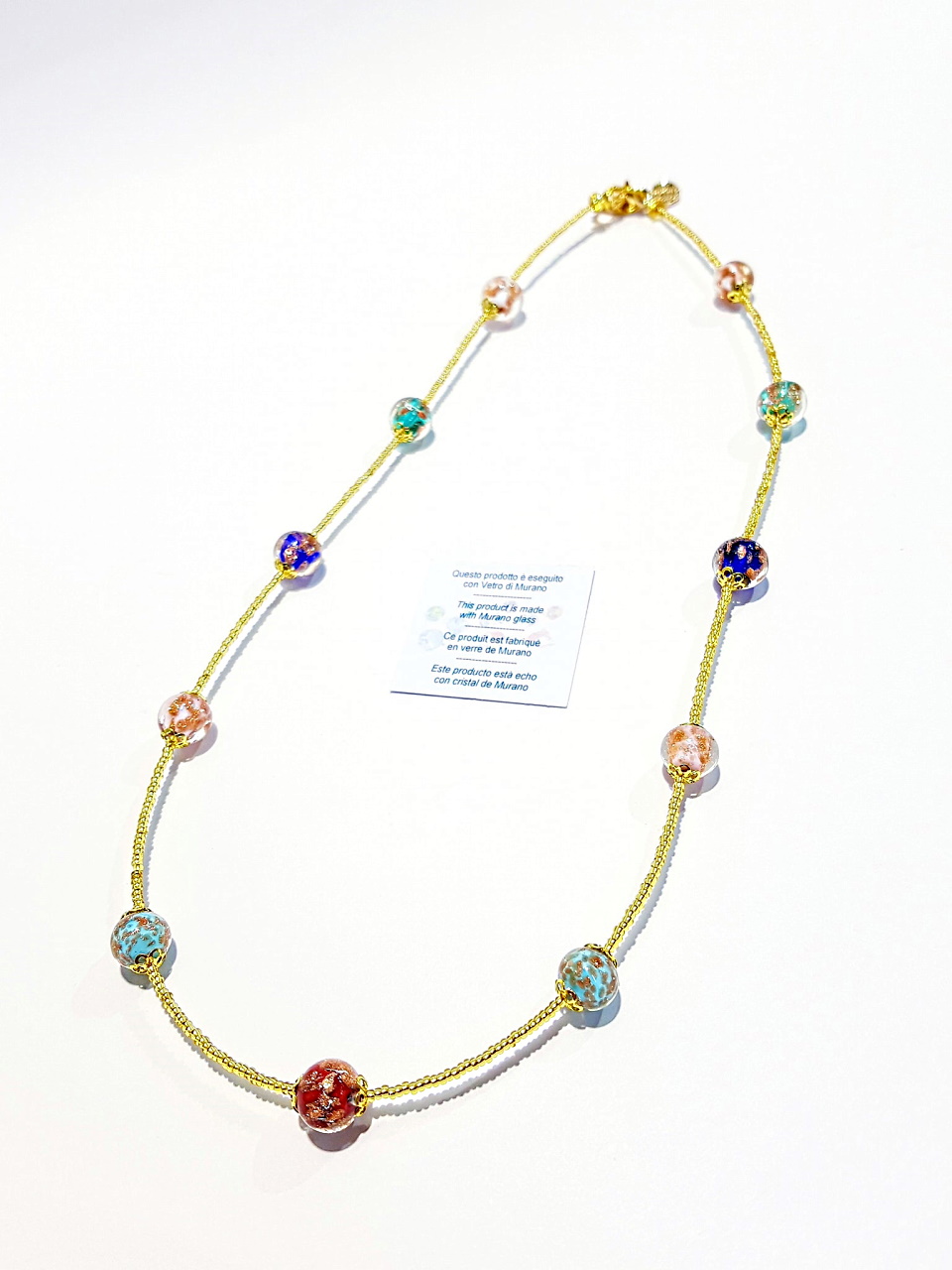 Collana perle multicolore